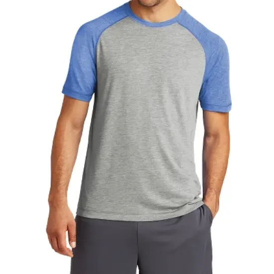 Mafoose Men's PosiCharge Tri-Blend Short Sleeve Wicking Raglan Tee image {6}