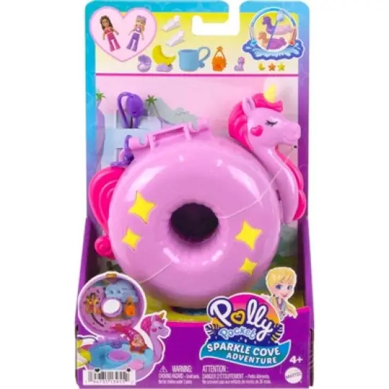 Polly Pocket Sparkle Cove Adventure Unicorn Floatie Compact Playset image {4}