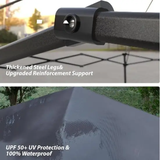 GustoWave 10x10 Ft Pop Up Canopy Tent Outdoor Canopy for Patio, Backyard image {3}