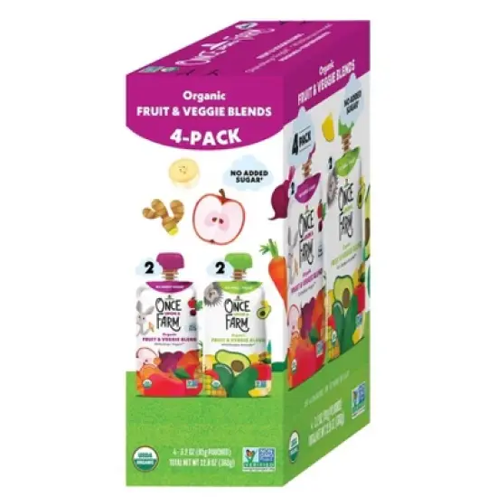 Once Upon a Farm Fruit & Veggie Variety Pack - 12.8oz/4ct image {6}