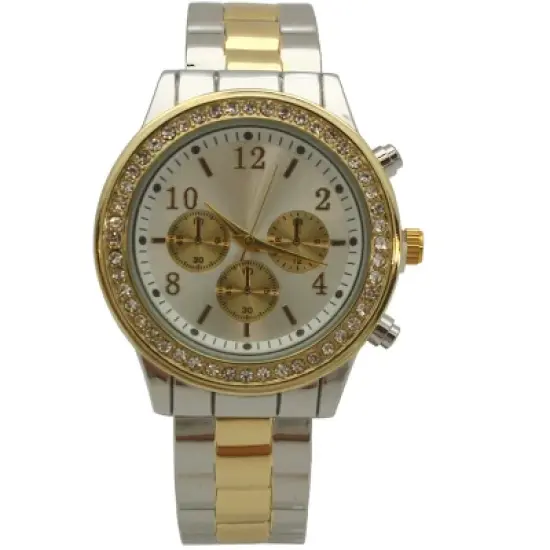 OLIVIA PRATT RHINESTONE BEZEL CHRONOGRAPH BANGLE WATCH image {5}