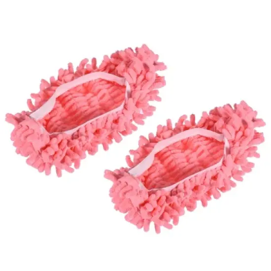 Unique Bargains Washable Cleaning Shoes Cover Multifunction Chenille Duster Mop 2 Pcs image {8}