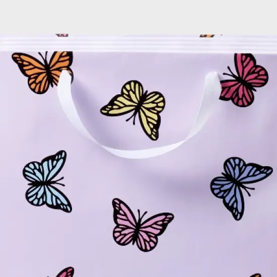XL Butterflies Gift Bag Pink - Spritz&trade;: XLarge Multicolored Paper for All Occasions, Animal Pattern, 15"x15"x8" image {1}