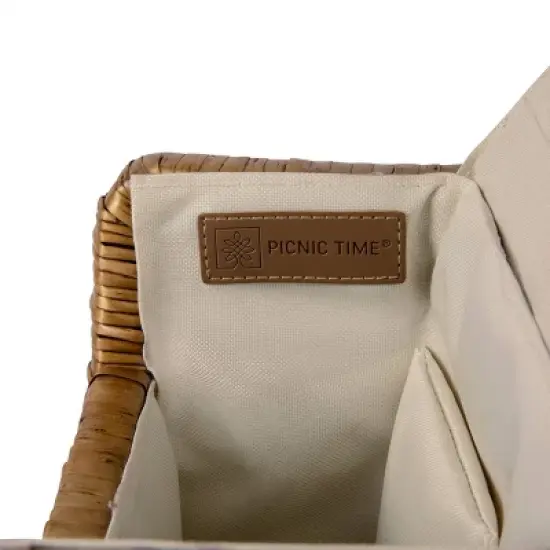 Summerbreeze Wine and Cheese Picnic Basket - Picnic Time: Wicker, Twist Lock, Winery Picnic Set, Wine Holder image {3}