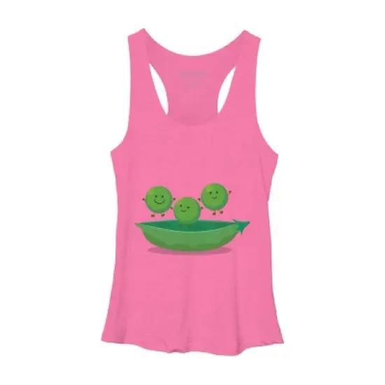 Women's Design By Humans Cute jumping peas in pod cartoon illustration By thefrogfactory Racerback Tank Top image {4}