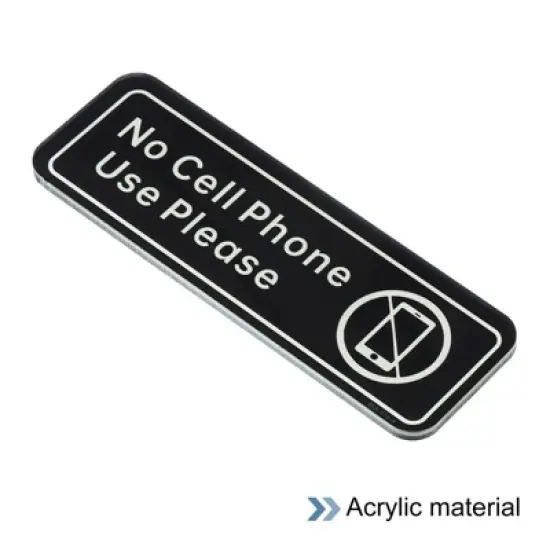 Unique Bargains Acrylic Self-Adhesive Decor Home Business No Cell Phone Use Please Sign image {2}