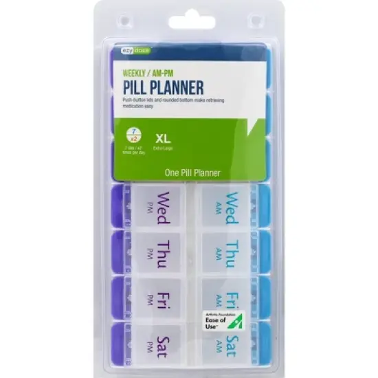 Ezy Dose Weekly AM/PM Push Button Pill Reminder XL image {5}