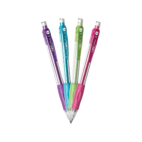 Bic Mechanical Pencil Refillable Rubbergrip .9mm 5/PK Assorted MVP51 image {2}