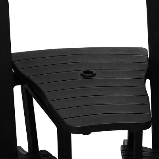 WestinTrends Azura Outdoor HDPE Adirondack Chairs With Connecting Table Tray (Set of 2), Navy Blue image {12}