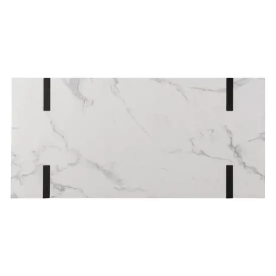 Wennan Modern Faux Marble Desk Black/White - Aiden Lane image {7}
