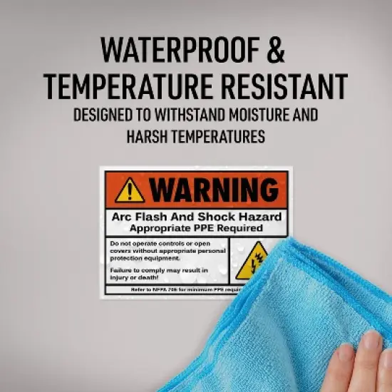 Avery Arc Flash/Shock Warning Labels, Waterproof, UV Resistant, Preprinted, 3.5" x 5", 40 Warning Decal Labels image {4}
