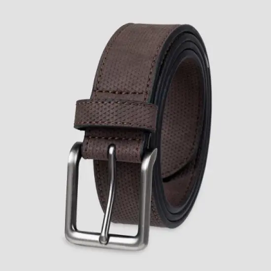 Men's 35mm Textured Strap Belt - Goodfellow & Co&trade; Brown image {1}