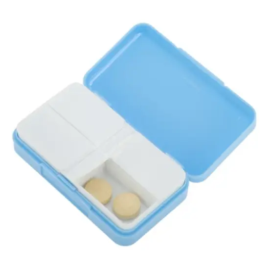 Unique Bargains 4 Grid Flap Pill Case Blue 1 Pc image {5}