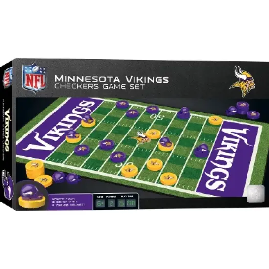 MasterPieces Officially licensed NFL Minnesota Vikings Checkers Board Game for Families and Kids ages 6 and Up image {1}