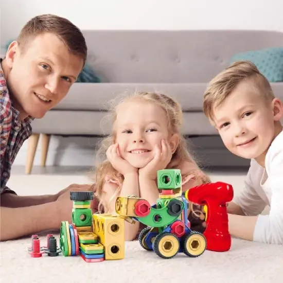 PICASSO-TILES 105 PC Construction Building Engineering Set, STEM Toys for Kids 3+ image {1}