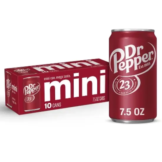 Dr Pepper Soda - 10pk/7.5 fl oz Mini Cans image {7}