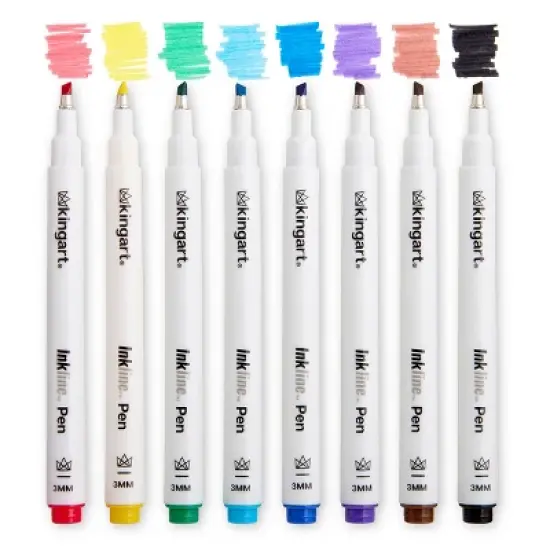 KINGART PRO Inkline Chisel Tip Pens 8 Colors image {4}