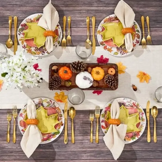 The Lakeside Collection Set of 4 Appetizer Plates - Fall Leaves image {3}