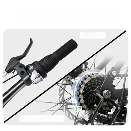 INFURNIC Bicycles, 24 Inch Mountain Bike with Adjustable Seat, Commute Bicycle for Men and Women, Gray, 65"*25"*36" image {3}