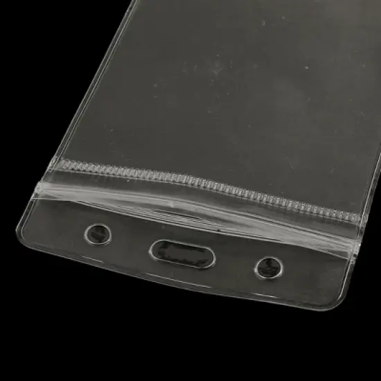 Unique Bargains Soft Plastic Resealable Vertical ID Card Badge Holders 12 Pcs image {1}