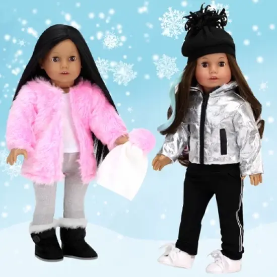 Sophia&rsquo;s Coat, Winter Hat, Leggings and Boots for 18" Dolls, Pink image {3}