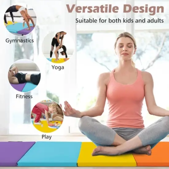 Infans 5-Panel Folding Gymnastics Thick Mat 6.6' x 2.5' Tumbling Mat for Kids image {5}