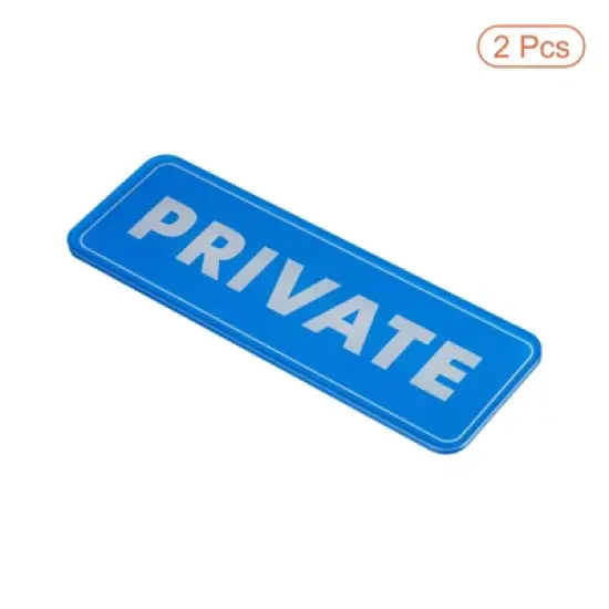 Unique Bargains Acrylic Self-Adhesive Decor Door Home Business Private Sign 2 Pcs image {2}