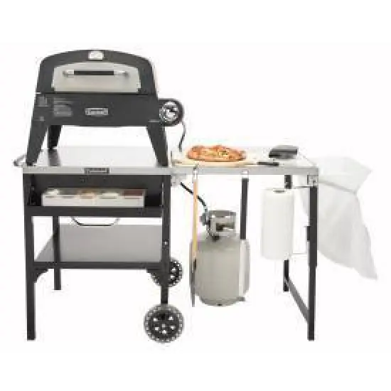 Cuisinart Prep 'n Cook Outdoor Table & Grill Stand: Stainless Steel Serving Cart with Wheels, Foldable Design image {4}