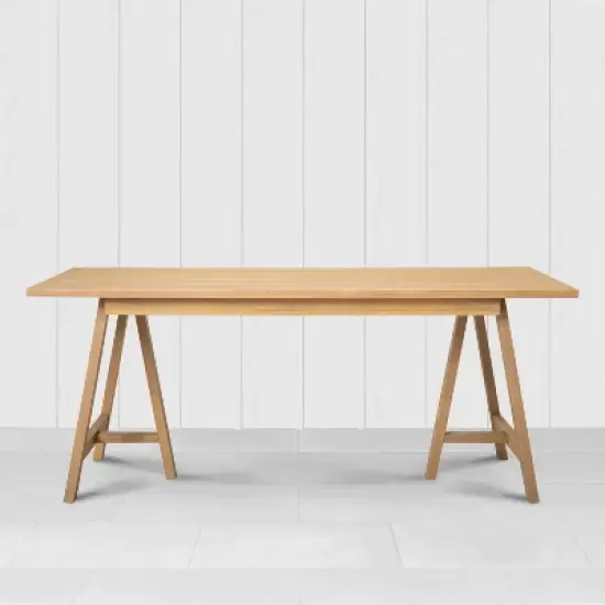 Slat Wood Outdoor Rectangular Dining Table - Natural - Hearth & Hand&trade; with Magnolia image {2}