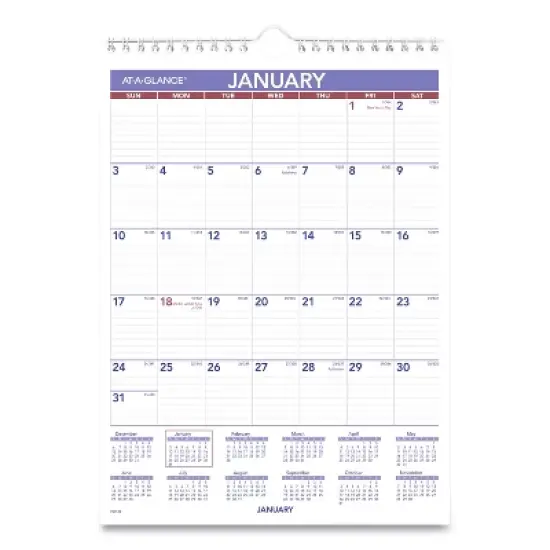 Monthly Wall Calendar with Ruled Daily Blocks, 8 x 11, White Sheets, 12-Month (Jan to Dec): 2026 image {4}