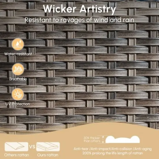 XIZZI Modular Outdoor Patio Furniture Set w/ Optional Coffee Table, Swivel Chair & Firepit - All-Weather, Waterproof & UV-Resistant image {3}