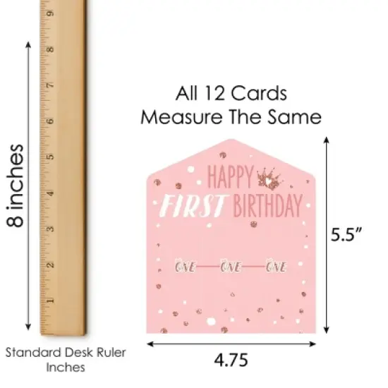 Big Dot of Happiness 1st Birthday Little Miss Onederful - Girl First Birthday Party Game Pickle Cards - Pull Tabs 3-in-a-Row - Set of 12 image {4}