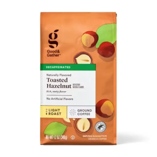 Naturally Flavored Hazelnut Decaf Bagged Light Roast Ground Coffee - 12oz - Good & Gather&trade; image {5}