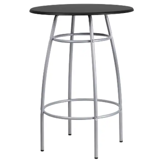 Emma and Oliver Bar Height Table Set with Padded Stools image {7}