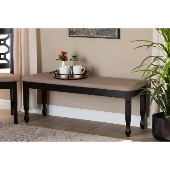 Corey Fabric Upholstered and Wood Dining Bench - Baxton Studio image {4}
