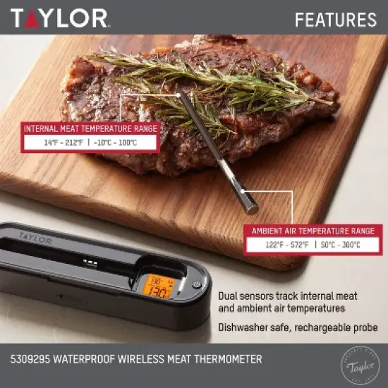 Taylor Bluetooth App Wireless Digital Cooking Kitchen Meat Thermometer: Stainless Steel Probe, Smartphone Controlled,&nbsp;SMARTTHERMO App image {7}