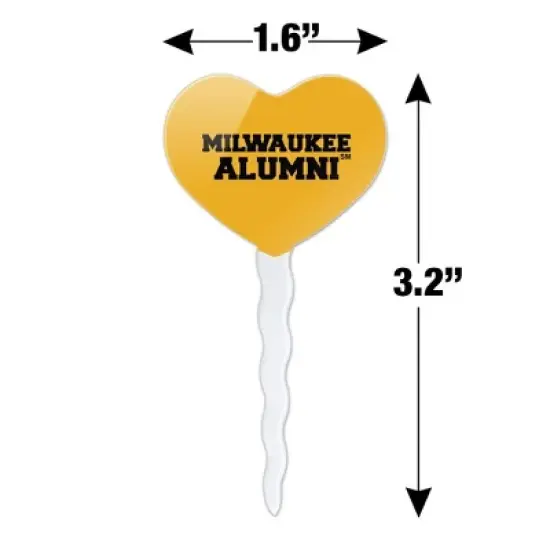 University of Wisconsin Milwaukee Official Panthers Alumn Heart Love Cupcake Picks Toppers Decoration Set of 6 image {5}