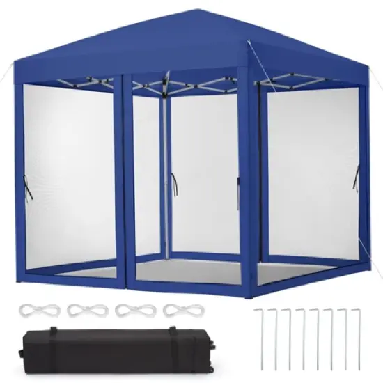 Instant Pop-Up Canopy Tent with Removable Mosquito Netting & 2 Zipper Doors, Portable Outdoor Shelter - Includes Wheeled Carry Bag image {2}