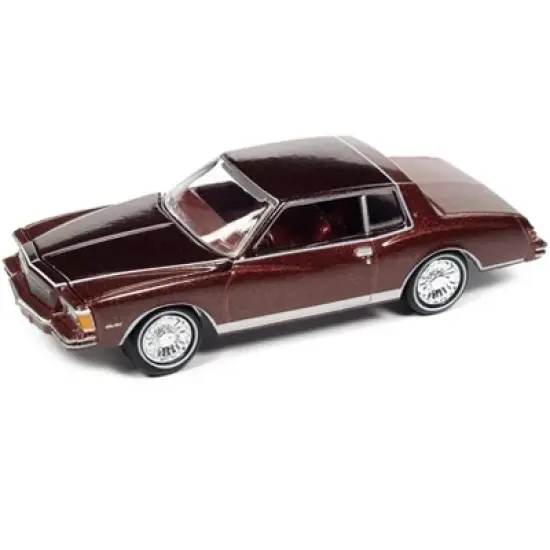 1979 Chevrolet Monte Carlo Carmine Red Metallic with White Stripes Ltd Ed 1/64 Diecast Model Car by Johnny Lightning image {1}