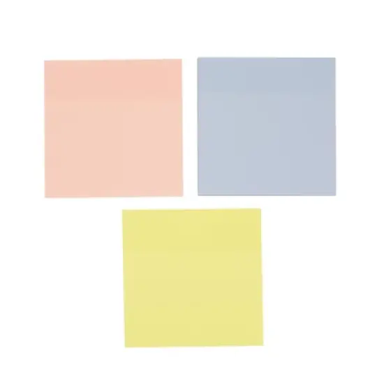 Paper Junkie 12 Pack Transparent Sticky Notes, Self-Stick Pads, 3 Colors, 3x3 In, 600 Sheets image {4}