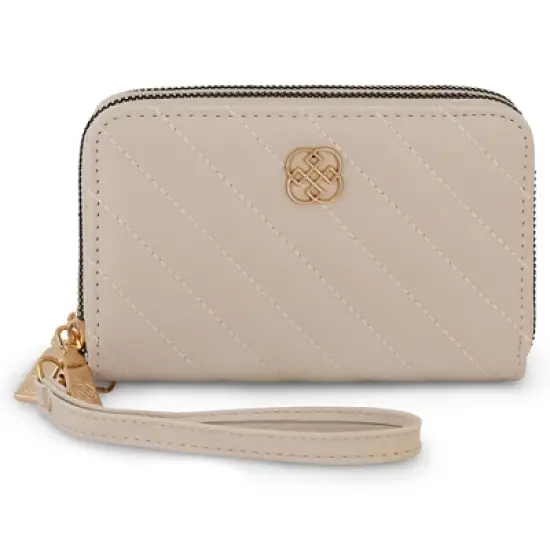 Daisy Fuentes Women's Diagonally Quilted Compact Wallet, Large Capacity with Double Zipper Closure image {6}