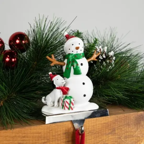 Northlight 6" Snowman and Puppy Christmas Stocking Holder image {1}