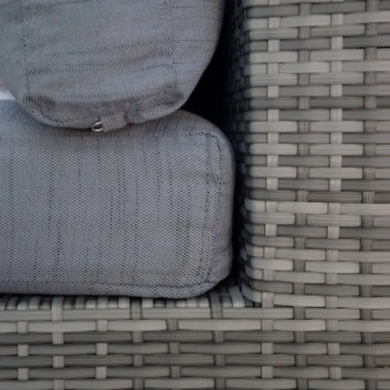 4pc Metal Multi-Shade Rattan Sectional - Gray - Saracina Home image {7}