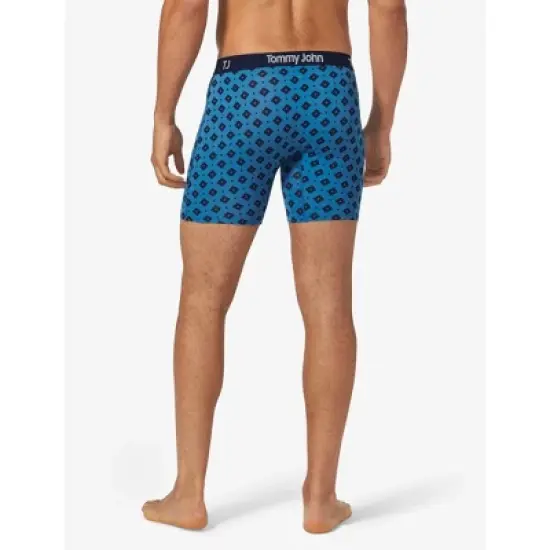 TJ | Tommy John&trade; Men's 6" Striped Boxer Briefs 2pk - Diamond Array/Crystal Blue image {5}