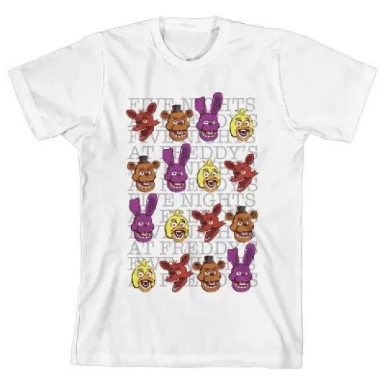 Five Nights At Freddy's Characters Boy's White T-shirt image {3}