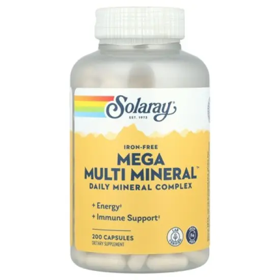 Solaray Mega Multi Mineral&trade;, Iron Free, 200 Capsules image {4}