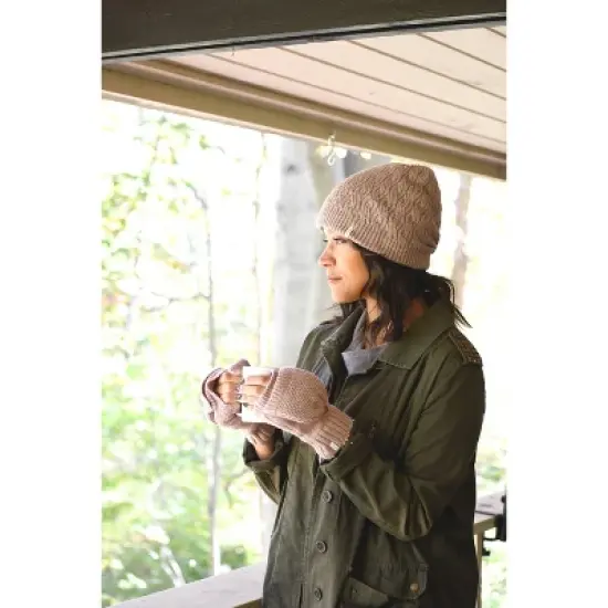 Isotoner Adult Recycled Knit Flip Top Mittens - Blush image {1}