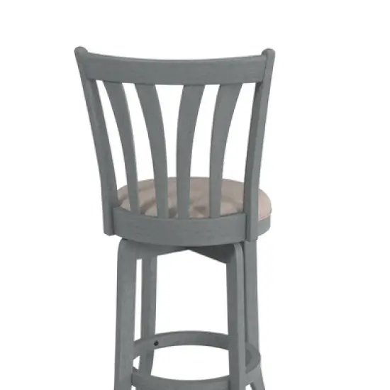 25.75" Savana Swivel Counter Height Barstool Blue (Wirebrush)/Cream - Hillsdale Furniture image {9}