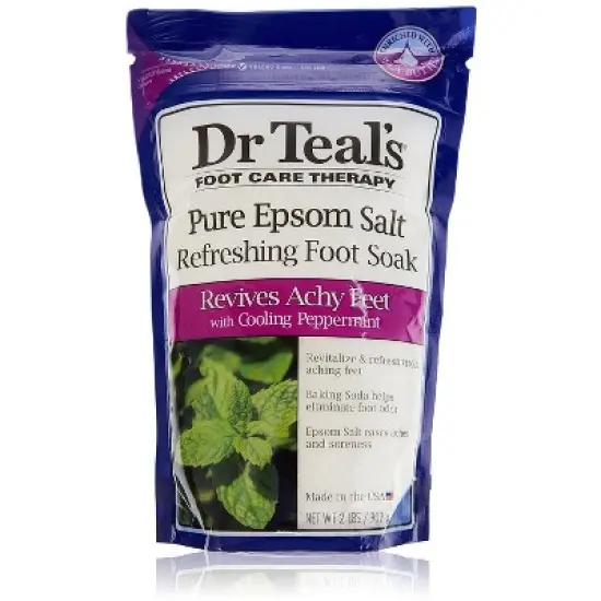 Dr. Teals - Epsom Salt, Foot Soak, Revitalize & refresh with Cooling Peppermint, 2 Lbs image {4}