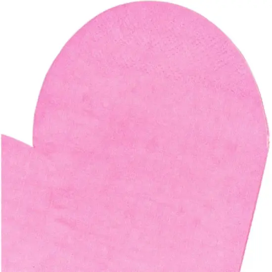 Blue Panda 50-Pack Hot Pink Heart Shaped Disposable Cocktail Paper Napkins for Valentines Party Supplies image {5}